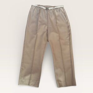 CANTADA Vintage Pintuck Pants Polyester Belted Tan Womens 17 18
